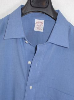Brooks Brothers Mens Blue End On End French Cuff Dress Shirt Sz. 17.5