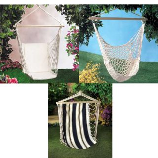 Hammock Chair SWING Padded Netted Porch Tree 200 lb wt Cotton