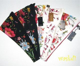GUCCI silk Legendary FLORA Flowers & Butterflies Diamond scarf NWT