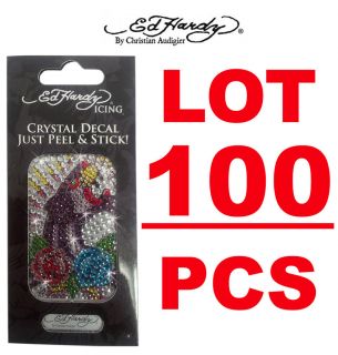Lot 100 Iced Out Ed Hardy PANTHER Sticker Swarovski Decal iPhone iPod