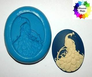 Peacock Cameo Silicone Mould Cupcake Cake Decorating Toppers