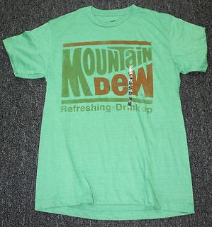 Mountain Dew Green New T shirt Cotton Soda Coke Retro Vintage
