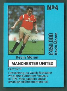 United Kevin Moran Emlyn Hughes Teamtactix game card # 4 Vgc