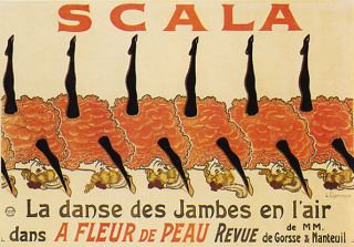 SCALA DANCING MOULIN ROUGE PARIS FRENCH REPRO POSTER