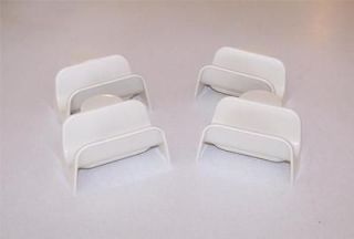 Set of 4 Four Vintage Tupperware Stacking Taco Shell Holders in Almond