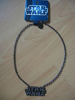 Authentic STAR WARS Logo Jeweled Bling Color Pendant Necklace with