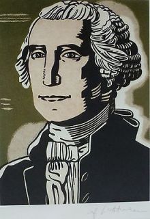 ROY LICHTENSTEIN George Washington w.MAT LITHOGRAPH PLATE SIGNED