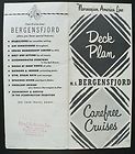 1958 M. S. Bergensfjord Deck Plans, Norwegian America