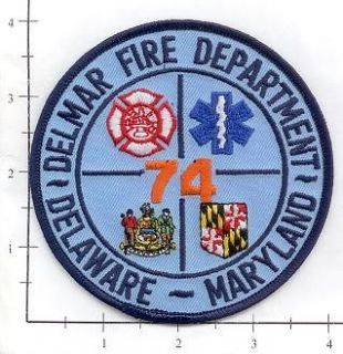 Maryland & Delaware   Delmar MD DE Fire Dept Patch Blue