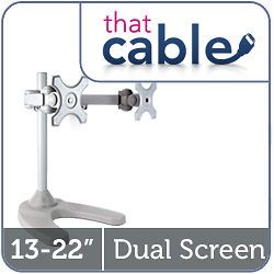 TWIN LCD DUAL TV MONITOR DESK STAND 15 17 19 20 22