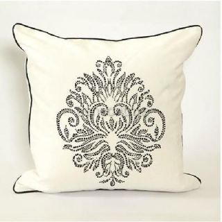 velvet flower pattern hot drilling white decorative pillow cover 18