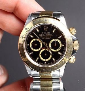 Rolex Daytona Mens watch in Gold and Stainless with black dial