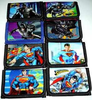 NEW Batman & Superman Tri fold KIDS BOY Wallet 8 Design
