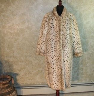 SPORTOWNE Reversible Leopard Faux Fur / Trench Coat Jacket 16 L
