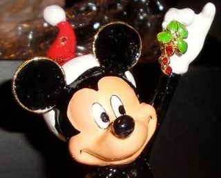 Dept 56 Disney Bejeweled Mickey Mouse Box Mistletoe Santa Hat