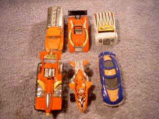 lot of 6 hot wheels cars used, unocal fuel truck, anteater, shark