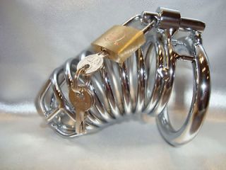 Steel Male Chastity Device 50mm Ring Locking Gimp R50