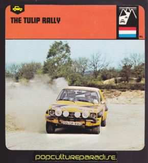 TULIP RALLY Netherlands Car Race Circuit HISTORY CARD