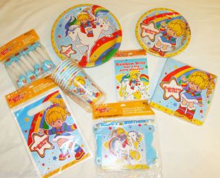 NEW RAINBOW BRITE PARTY SET FOR 8 PEOPLE, PLATES, NAPKINS, CUPS PARTY