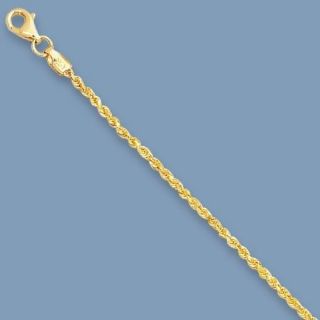 2mm Diamond Cut Solid Rope Chain Necklace REAL 10K Yellow Gold FREE