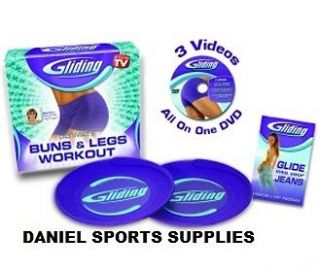 Exercise Gliding discs complete set DVD & gliders Bums thighs legs