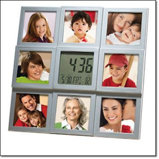 Digital Clock with Multiple Photo Picture Frames   Desk