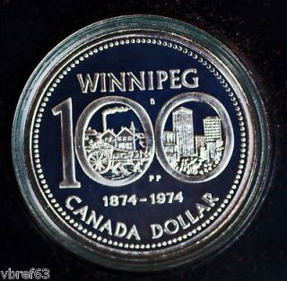 1974 CANADA Silver Dollar   Winnipeg Centennial Dollar   Premium