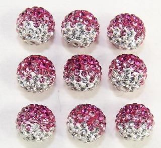 30pc 8mm,10mm,12mm, Disco Ball Pave CZ Crystal bead fit for Shamballa