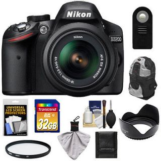 Nikon D3200 Digital SLR Camera + 18 55mm G VR Lens 24.2 MP Kit Black