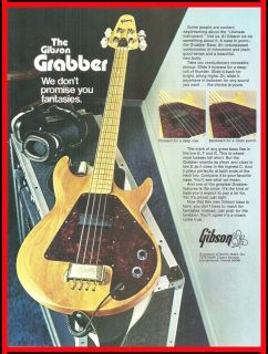 GIBSON GRABBER, BASS Original Vintage Magazine Ad Down Beat 1974