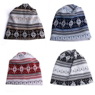 New Snow Beanie and Neck Warmer Hat Unique style knitted Fair Isle one