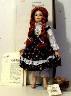 Marie Osmond Doll Hallie Country Girl Doll Straw Bale Stand COA MIB