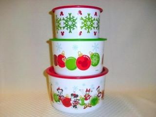Tupperware Christmas HOLIDAY Disney Mickey Minnie Mouse Stack Canister