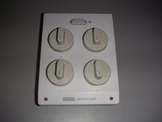 USED WHITE JENN AIR CONTROL UNIT PANEL W/4 + FAN SWITCHES AND KNOBS