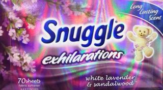 SNUGGLE WHITE LAVENDER & SANDALWOOD Scent DRYER SHEETS 1CT