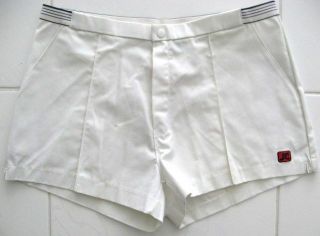 JIMMY CONNORS BY ROBERT BRUCE WHITE VINTAGE TENNIS SHORTS UNION MADE