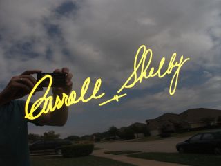 CARROLL SHELBY SIGNATURE DECAL, 12 LONG   (#YE) OFFICIALLY