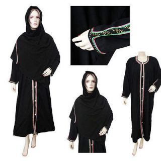 Black Islamic Dubai Abaya Muslim Women Long Dress Clothing Hijab Niqab