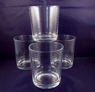 Pasabahce Double Old Fashioned Glasses Set of 4 Doro Pattern Turkey