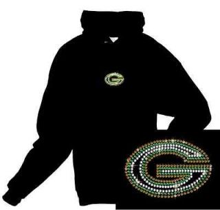 Green Bay Packers Rhinestone Hoodie Sweatshirt