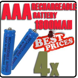 4x AAA 1800mAh 1.2V Ni MH Rechargeable battery 3A Blue Cell for  RC