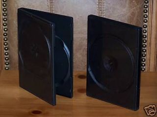 LOT OF 10 BLACK PLASTIC DOUBLE DVD CD BLUE RAY CASES