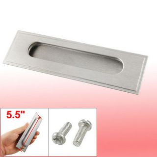 Rectangle Door Gate Flush Pull Handle Replacement Silver Tone
