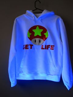 Schminke clothing rave hoody Uv reflective reflector Get Life hoodie
