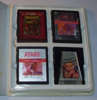 Four Vintage Atari 2600 Video Game Cartridges in a Fitted Case
