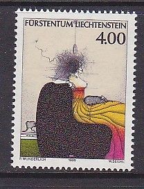 Liechtenstein 1063 MNH 1995 MNH Painting Lady with Lap Dog by Paul