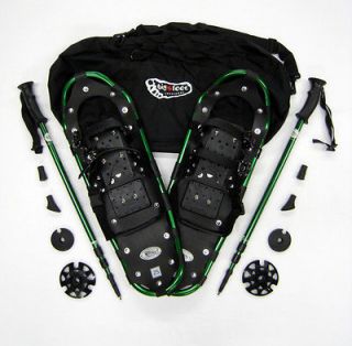 NEW BIGFOOT ADVENTURE 25 INCH SNOWSHOES & POLES w FREE BAG & FREE