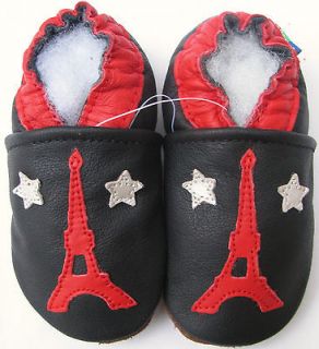 new soft sole leather baby shoes Eiffel Tower A 0 6m