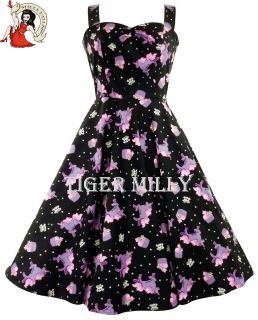 HELL BUNNY Black Pink ~MYSTiCaL~50s Unicorn Cupcake Dress 6 18 XS XL