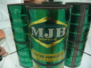 MJB Electric Percolator 32 oz or 2 Lb, Vintage Coffee can